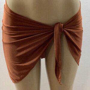 Lago Mar Rust Color Swim Sarong. Made in USA. New With Tags.